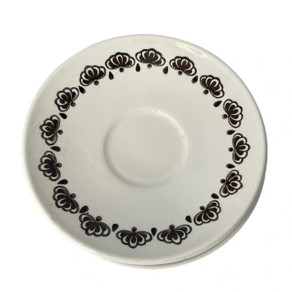 VINTAGE MCM Broadhurst Ironstone Tea Saucers Brown Pattern England Underglaze 4 - Picture 1 of 8